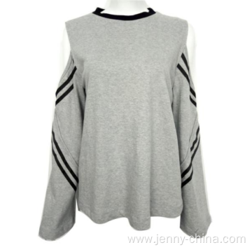 Women's striped top with off-the-shoulder